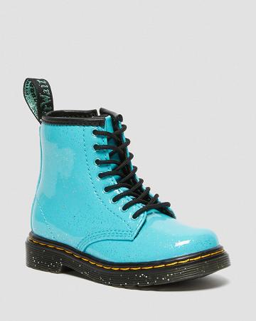 Turquoise Kids' Dr Martens Toddler 1460 Glitter Lace Up Boots | CA 693CTV